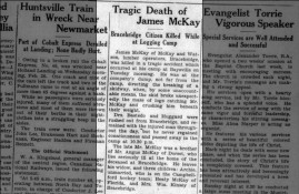 Obituary of James McKay in the 6 March 1930 Huntsville Forester