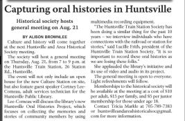 Oral Histories- Historical Meeting